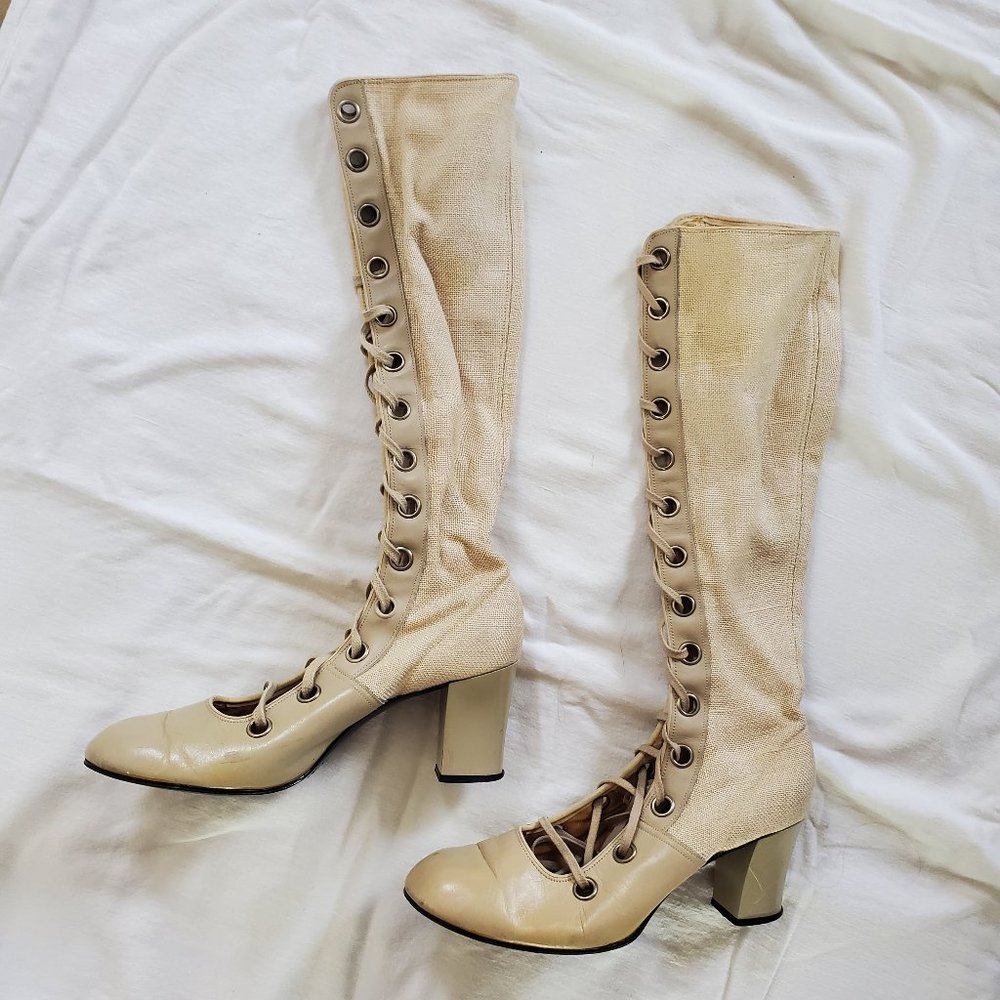 1960s Lace-Up Boots, Rare Size